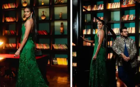 PV Sindhu Stuns at Her Sangeet in Emerald Elegance