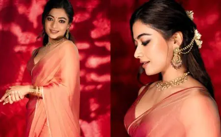 Throwback To When Rashmika Mandanna Flaunted Her Srivalli Style In A Royal Saree 