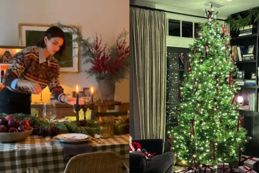 Inside Kendall Jenner's $8.5 Million Beverly Hills House For Christmas: Wine, Pine Cones, And Cozy Vibes