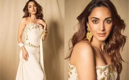 Kiara Advani Makes An Impeccable Statement In An Ivory And Gold Corset House Of Masaba Set