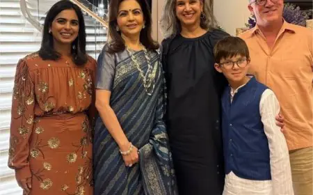 Isha Ambani Exudes Comfort And Elegance In A Simple Terracota Floral Print Top And Skirt Set