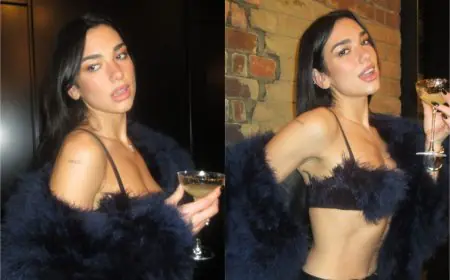 Dua Lipa Shows How To Raise The Temperature In Winters With A Fur Bralette