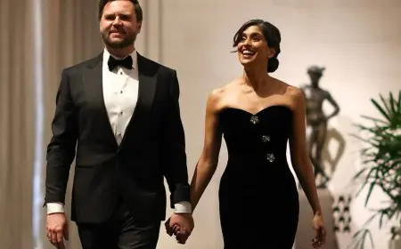 Usha Vance Stuns in Custom Oscar de la Renta at Vice Presidential Dinner