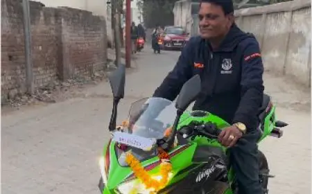 Rinku Singh's Father Goes To Work On Sports Bike Gifted By Son. Video Viral