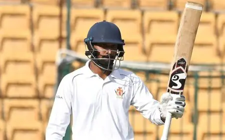 Ranji: Karnataka Dominates Punjab With Ravichandran Smaran's Double Ton