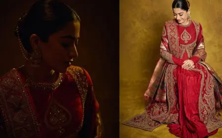 Rashmika Mandanna Exudes Grace In A Gorgeous Crimson Torani Ensemble