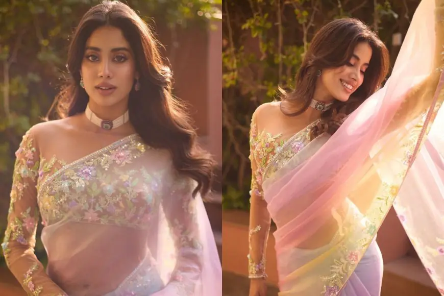 Throwback To When Janhvi Kapoor Impressed In A Floral Saree By Manish Malhotra