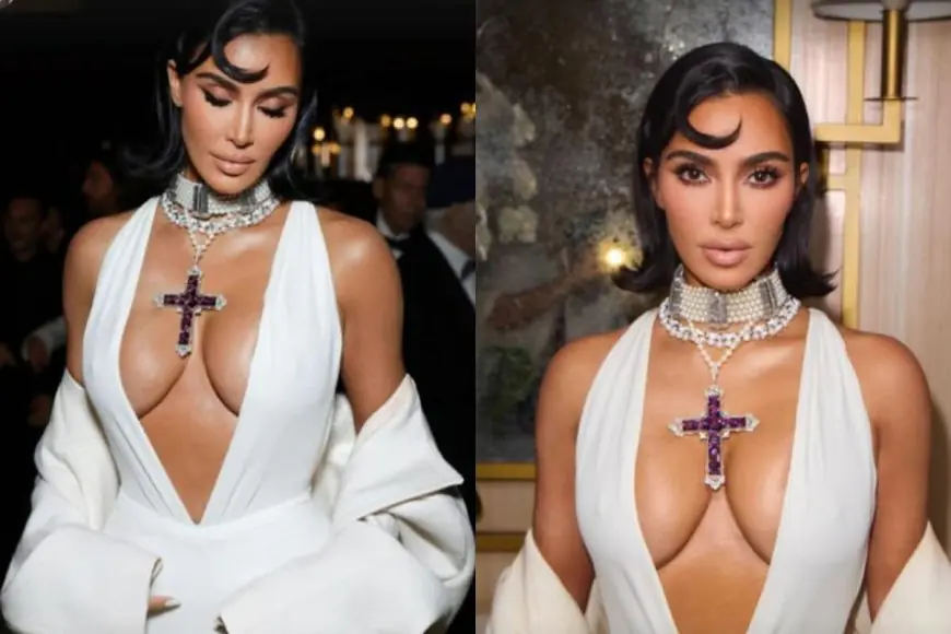 Throwback To When Kim Kardashian Grabbed Attention With Bold Rosary Necklace And White Gucci Dress