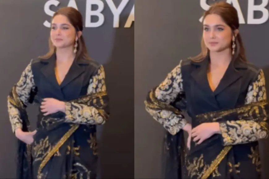 Sharvari Stuns In A Black And Gold Saree At Sabyasachi's 25th Anniversary Celebrations In Mumbai