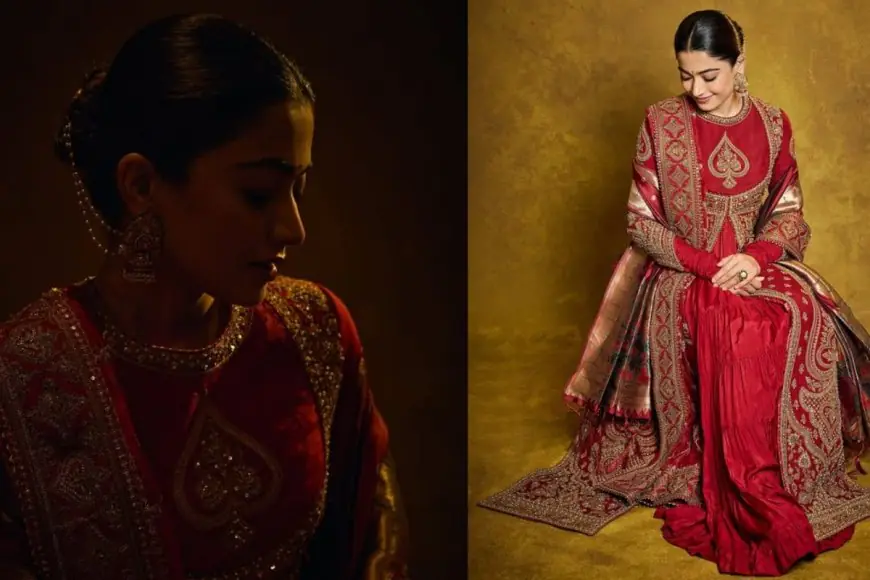 Rashmika Mandanna Exudes Grace In A Gorgeous Crimson Torani Ensemble