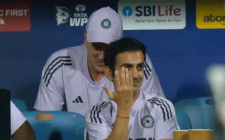 Gambhir's Unseen Reaction Viral As India Star Takes Stunner Near Dugout