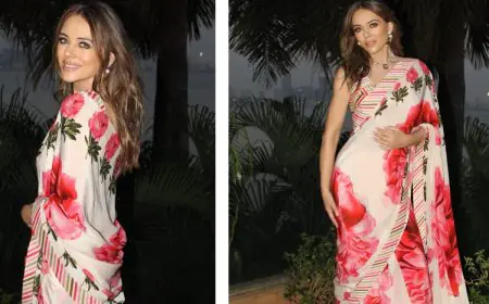 Elizabeth Hurley Dazzles in a Rohit Bal Saree, Paying Homage to Indian Fashion