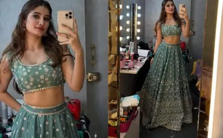 In Pics, Rasha Thadani Flaunts Ice-Blue Lehenga And Glamorous Bodycon Dress