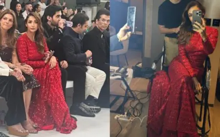 Malaika Arora Makes A Dazzling Statement In Red At Manish Malhotra's Show In Dubai