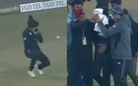 Video: Rachin Suffers Grave Injury, Walks Off The Ground With Bleeding Head