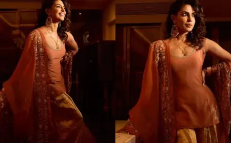Priyanka Chopra's Short Orange Kurta And Golden Pants Is The Perfect Pick For Your Next Family Event