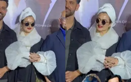 Rekha Masterfully Pairs An Ivory Top With Dhoti Pants And Proves She Is The OG Fashionista