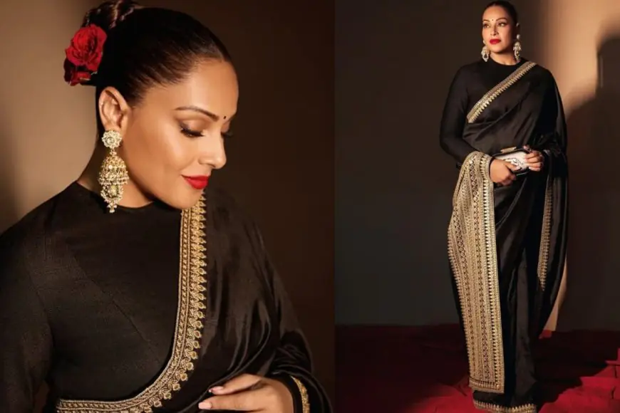 Bipasha Basu Commands Attention In All-Black Elegance Saree At Sabyasachi Show