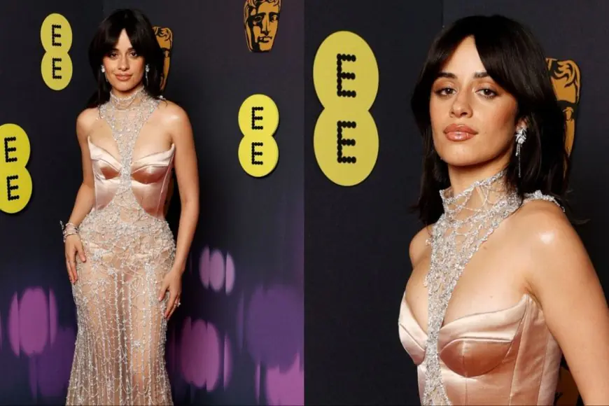 Camila Cabello Stuns In A Blush Pink Sabina Bilenko Glittering Gown At The 2025 BAFTA Awards