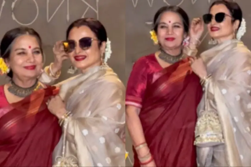Shabana Azmi And Rekha Serve Elegance In Silk Sarees At Dabba Cartel Screening