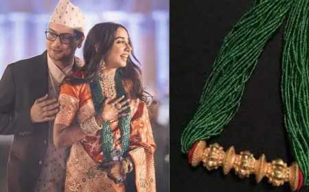 What Is Tilhari, The Traditional Green Necklace Worn By Prajakta Koli On Her Wedding?