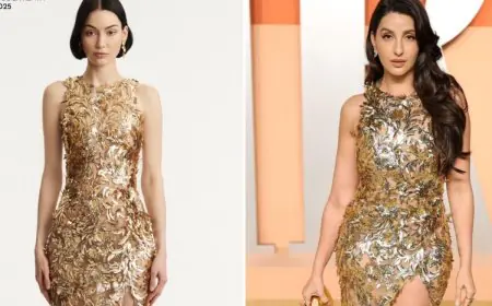Nora Fatehi’s Gilded Goddess Moment Captured At 2025 Vanity Fair Oscar Party