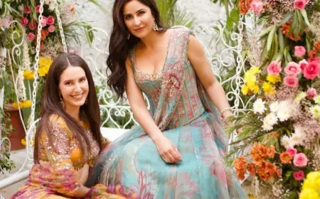 Katrina Kaif Celebrates Summer Wedding Style In An Aquamarine Corset Lehenga Set