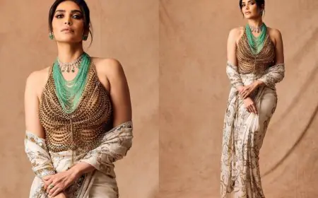 IIFA 2025: Karishma Tanna Gives A Contemporary Spin To A Sequinned Saree With A Beaded Blouse