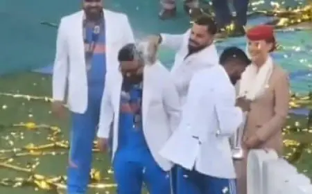 Watch: Kohli Lets Loose, Joins In The Fun With Champagne Attack On Teammate