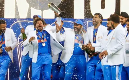 Shami Steps Aside Amid Champagne Shower During India's CT Celebration - Watch