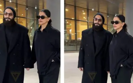 Deepika Padukone And Ranveer Singh Serve All-Black Chic at Mumbai Airport