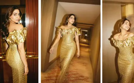 Sharvari Glows Like a Golden Goddess in a Stunning Off-Shoulder Gown