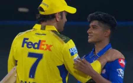 Watch: Dhoni Wins Hearts With Incredible Gesture For MI Debutant Vignesh