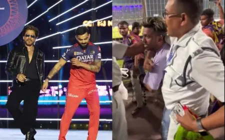 KKR Fan Thrashed For Trying To Breach Security And Meet SRK In IPL. Video