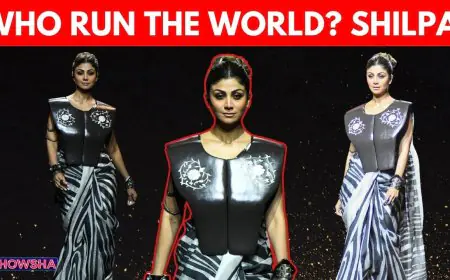 Shilpa Shetty Stuns As Showstopper In A Combat Style Saree At Lakmé Fashion Week X FDCI 2025