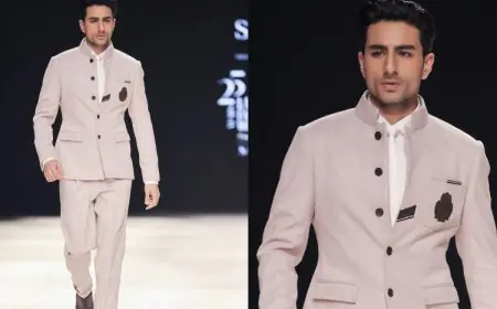 Ibrahim Ali Khan Stuns In A Sharp Beige Ensemble For S&N By Shantnu Nikhil At Lakmē Fashion Week x FDCI
