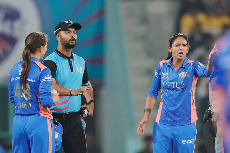 MI Captain Harmanpreet Kaur Fined For Showing Dissent In WPL 2025