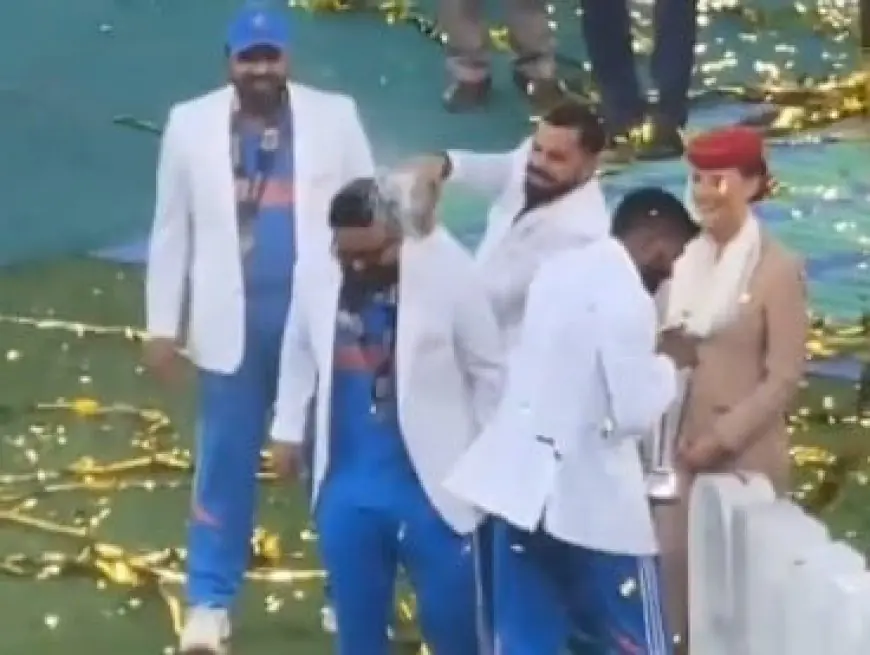 Watch: Kohli Lets Loose, Joins In The Fun With Champagne Attack On Teammate