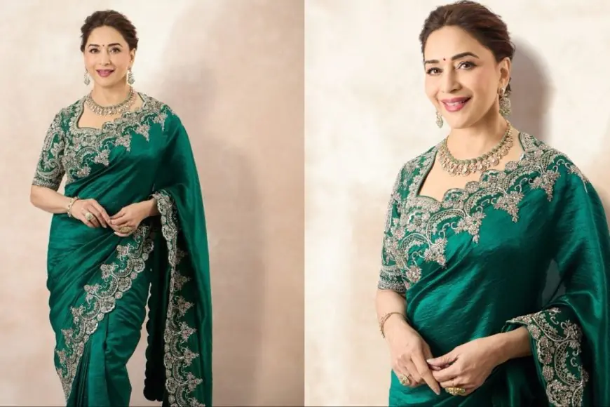 Madhuri Dixit's Emerald Green Saree Is The Perfect Pick For Your Next Festive Outing