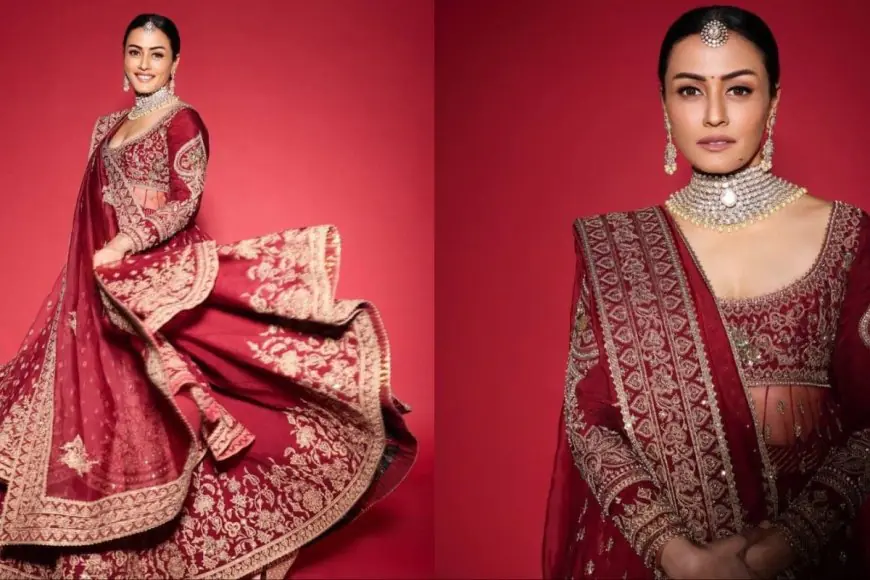 Vintage Vibes: Namrata Shirodkar Stuns in Torani’s Breathtaking Red Lehenga