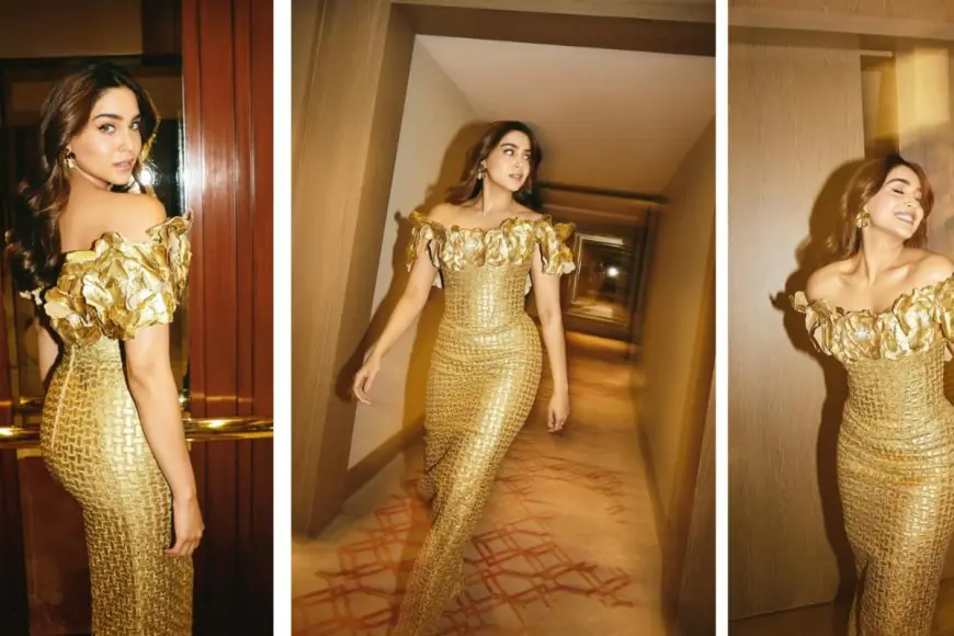 Sharvari Glows Like a Golden Goddess in a Stunning Off-Shoulder Gown