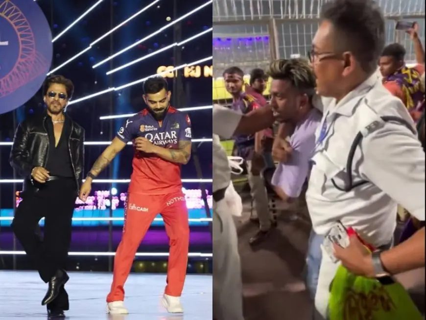 KKR Fan Thrashed For Trying To Breach Security And Meet SRK In IPL. Video