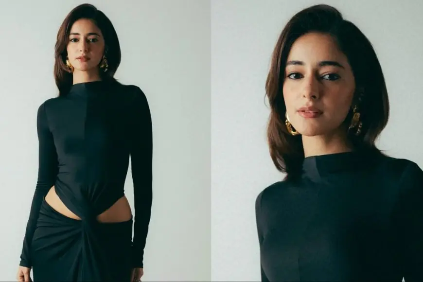 Ananya Panday Turns Heads In Daring Black Dress With Edgy Cut-Out Details
