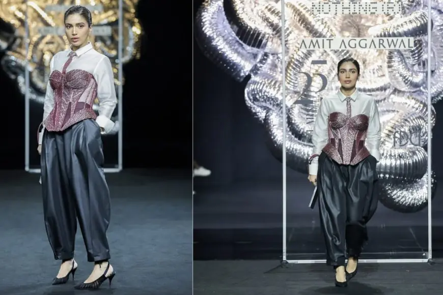 Bhumi Pednekar Rocks The Ramp In Amit Aggarwal's Metallic Corset Look At Lakmē Fashion Week X FDCI 2025