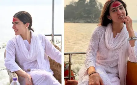 Sara Ali Khan Visits Kamakhya Temple, Guwahati in a Classic Chikankari Ensemble