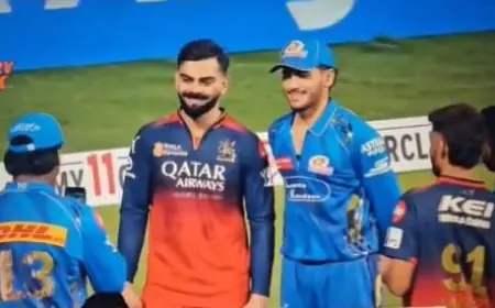 MI Stars Line Up To Take Pictures With Kohli After Defeat, Video Viral
