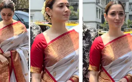 Tamannaah Bhatia Embraces Graceful Tradition at Babulnath Temple Ahead of Odela 2 Release