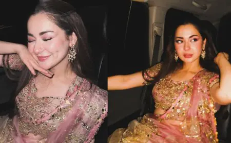 Hania Aamir’s Rosy Glam and Shimmery Eyes Are the Perfect Wedding Guest Beauty Inspo