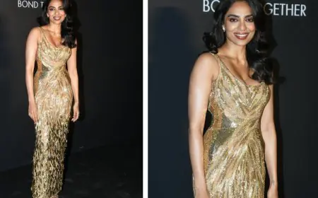 Sobhita Dhulipala Exudes Gilded Glam in Rahul Mishra Couture Crafted in Over 1600 Hours