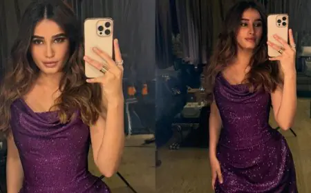 Rasha Thadani Is Party-Ready In A Purple Mini Dress And Embellished Heels